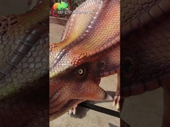 Динозавра статуй стеклоткани Protoceratops смолы поверхность большого животного ровная