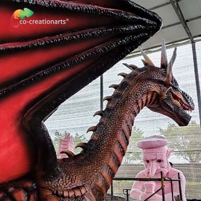 Драконы Sunproof на открытом воздухе украшения парка атракционов Animatronic
